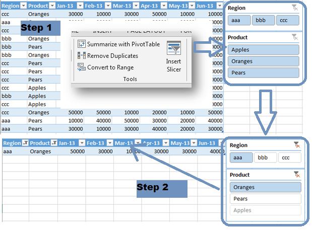 copy and paste slicer in excel