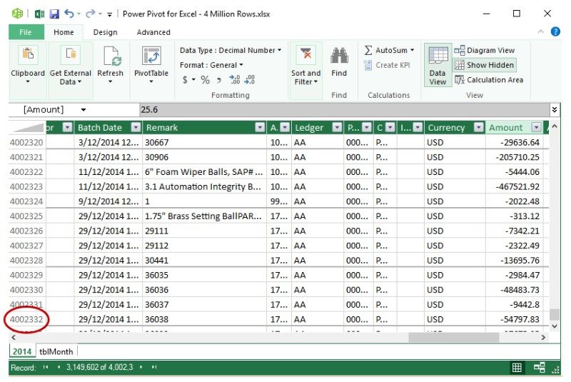 excel for mac show millions