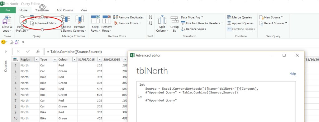 How to combine multiple tables with Excel Power Query