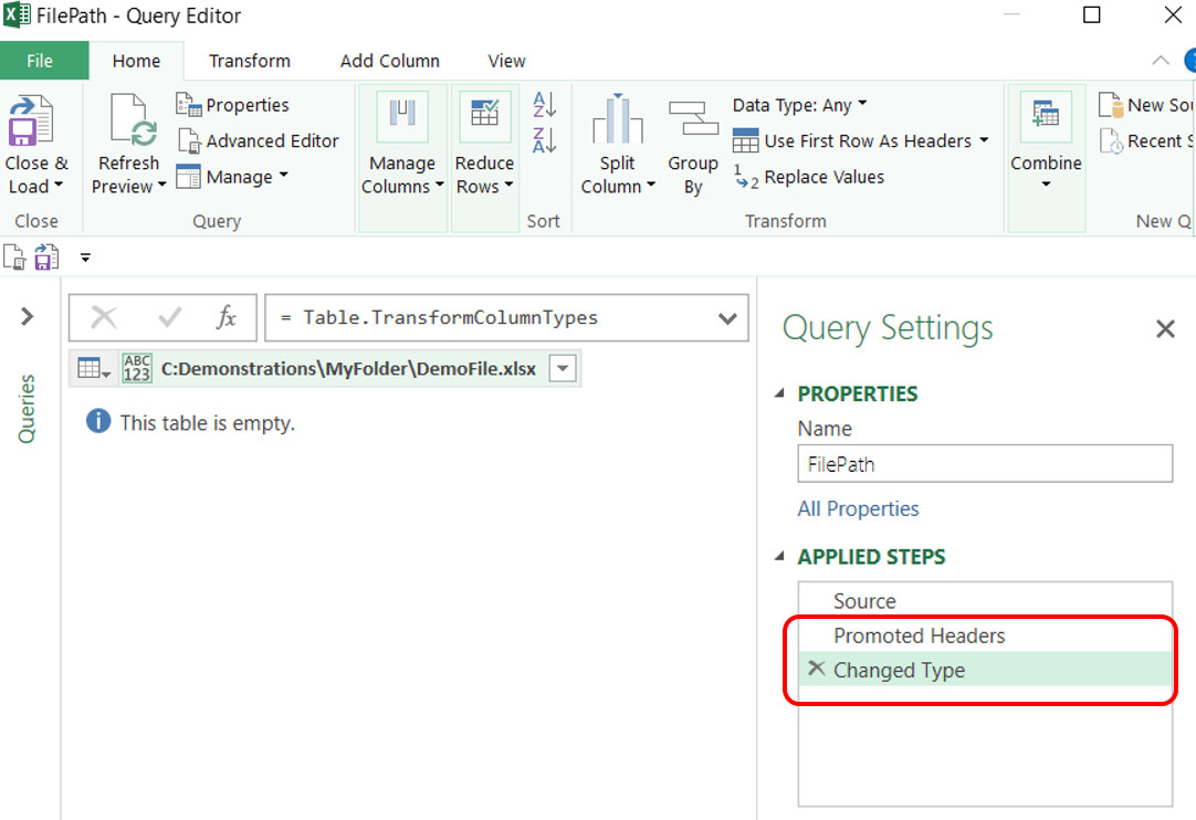 Power Query Parameters - Using Excel Named Cells