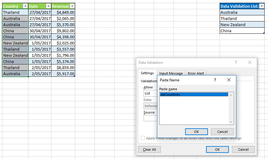 Dynamic Data Validation With Tables In Excel Access Analytic 