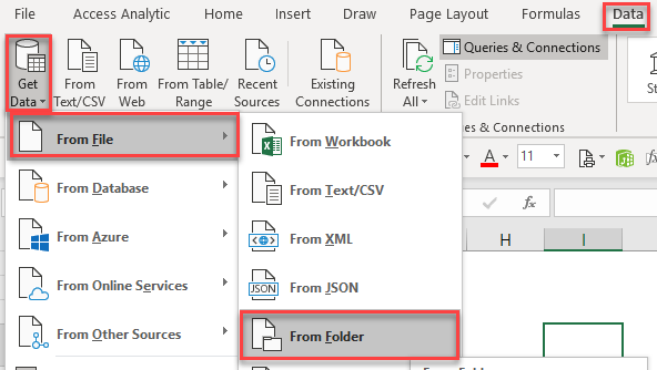 Read A Range Name Table Or Sheet From All Excel Files In A Folder Using Power Query Access Analytic